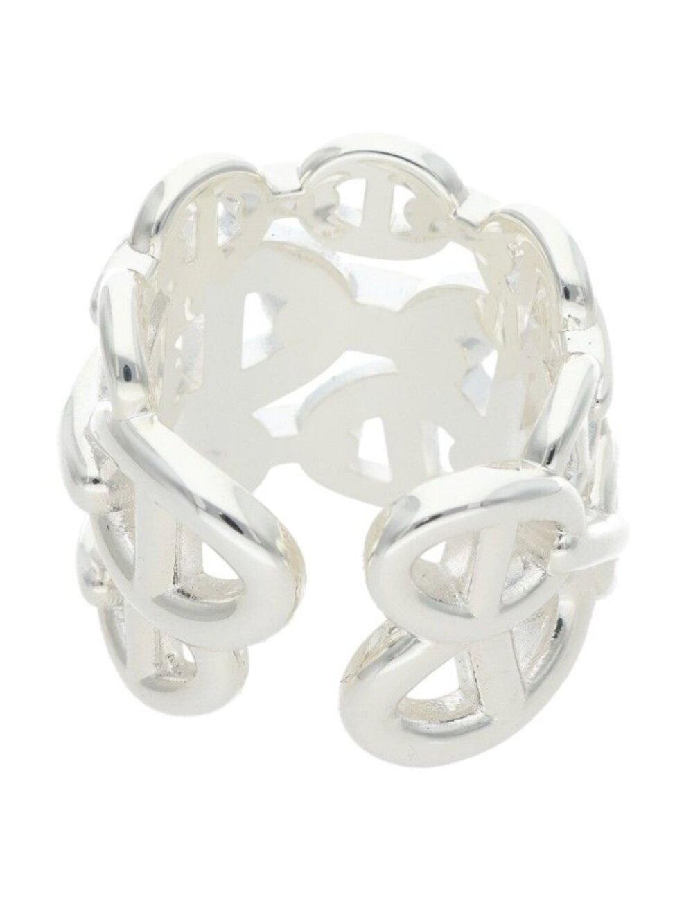 Hermes Chaine D'ancre Enchainee GM Silver Ring
